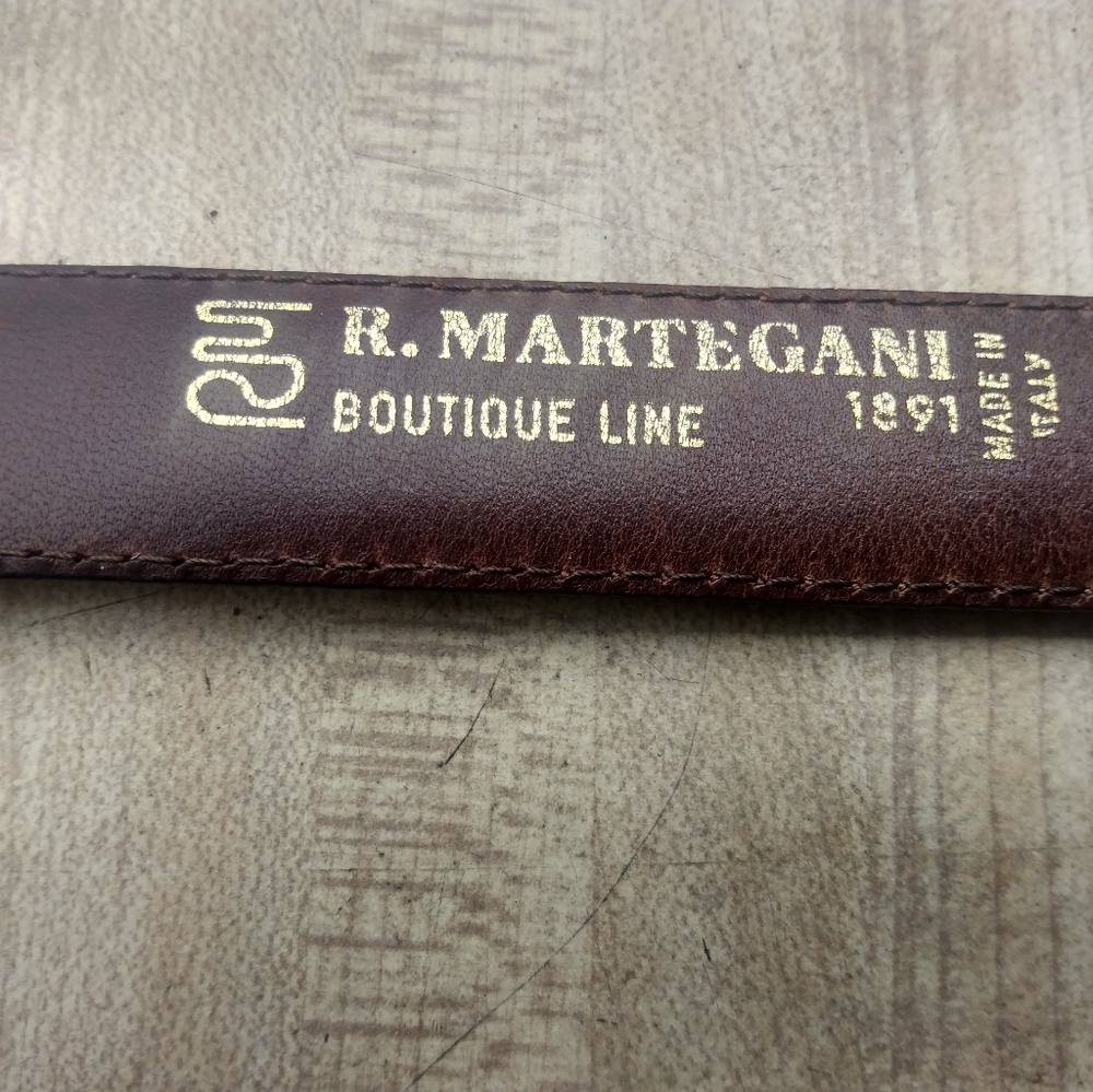 R Martegani Men's Italy Lizardskin Dress Belt Size 40